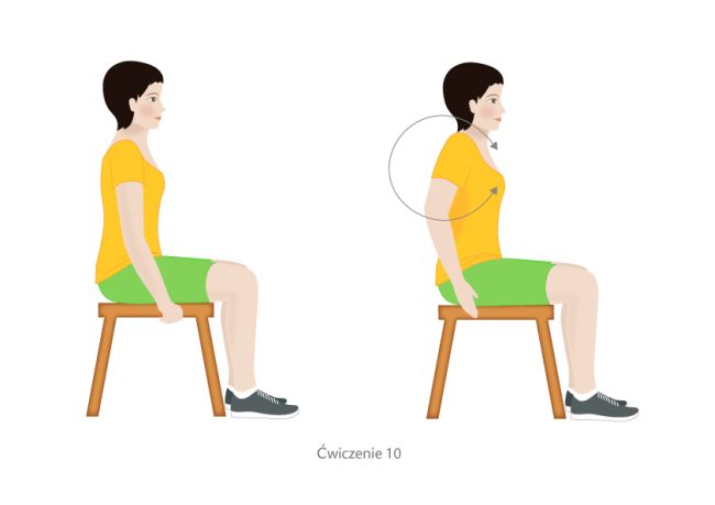 ćwiczenie na kręgosłup szyjny - przykład: ilustracja nr 10