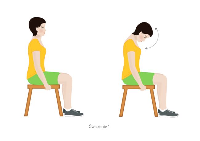 ćwiczenie na kręgosłup szyjny - przykład: ilustracja nr 1