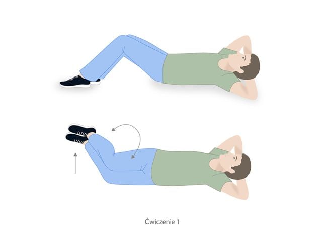 ćwiczenie na kręgosłup lędźwiowy - przykład: ilustracja nr 1