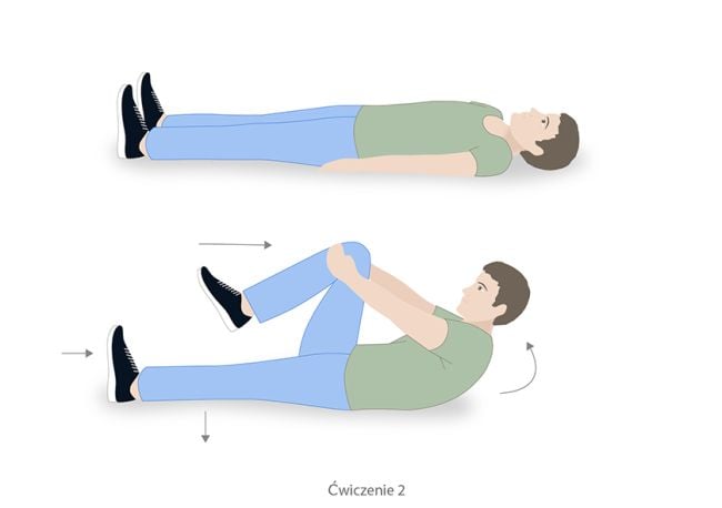 ćwiczenie na kręgosłup lędźwiowy - przykład: ilustracja nr 2