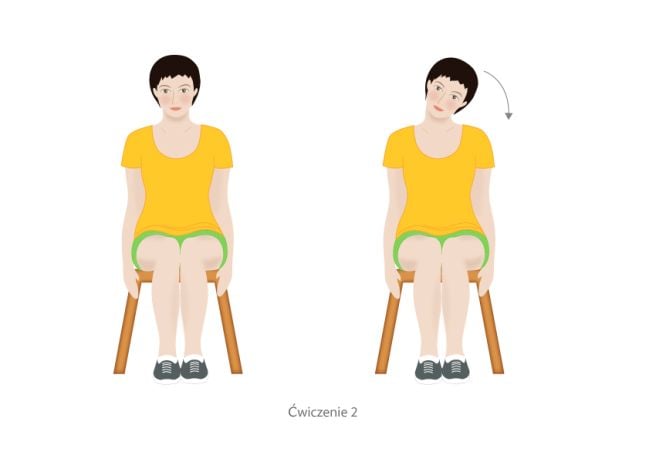 ćwiczenie na kręgosłup szyjny - przykład: ilustracja nr 2