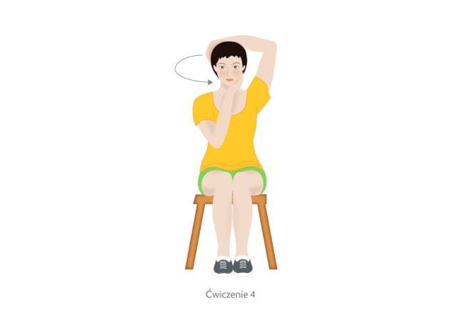 ćwiczenie na kręgosłup szyjny - przykład: ilustracja nr 4