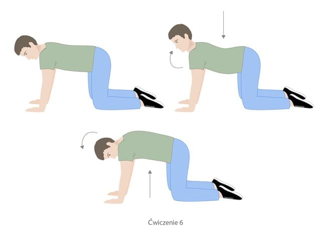 ćwiczenie na kręgosłup lędźwiowy - przykład: ilustracja nr 6