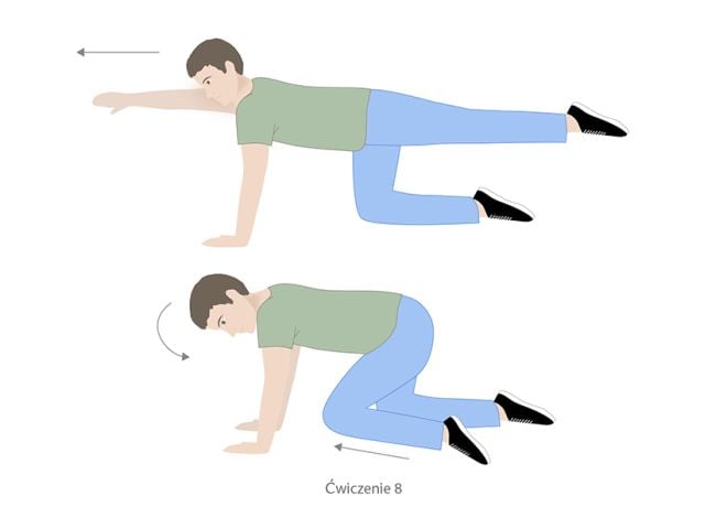 ćwiczenie na kręgosłup lędźwiowy - przykład: ilustracja nr 8