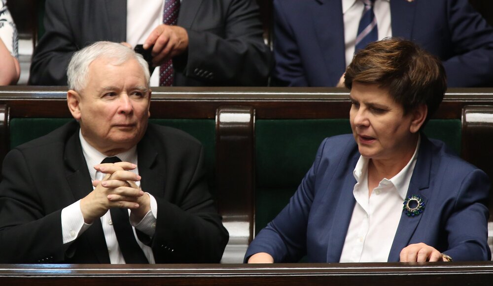 Prezes PiS Jarosław Kaczyński i premier Beata Szydło