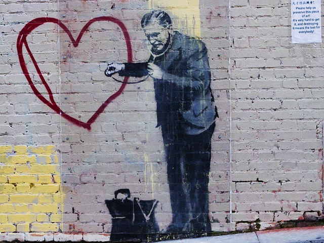 Banksy, doctor, heart, street art
