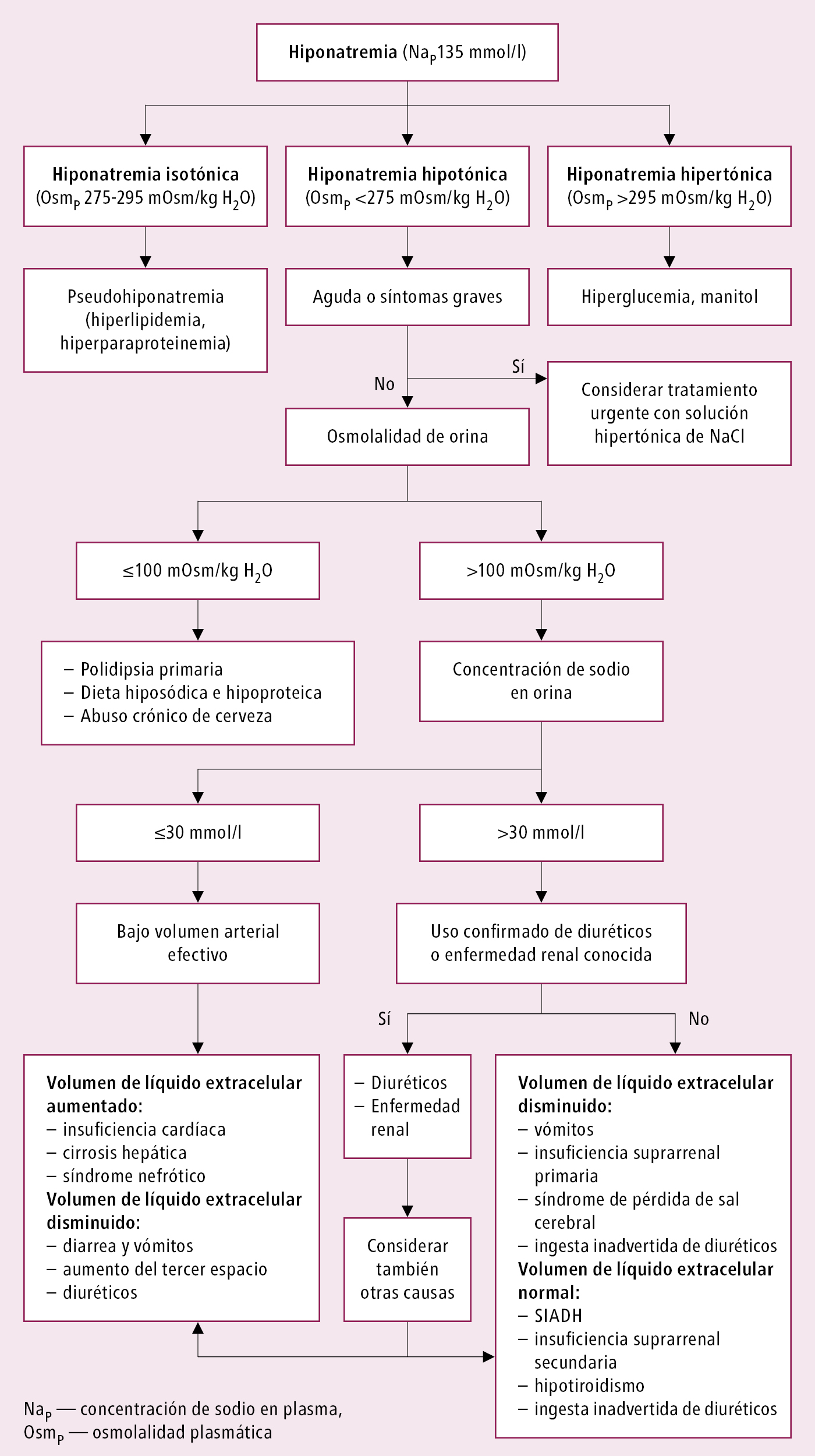    Fig. 20.1-1.  Algoritmo diagnóstico de la hiponatremia 
